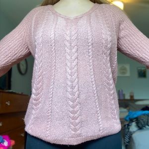 Pale Pink V-Neck Sweater